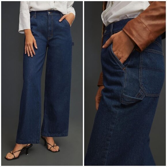 💕MOTHER SNACKS💕 The Fun Dip Utility Puddle Jeans ~ Cold Brew 29 NWT - Picture 9 of 16